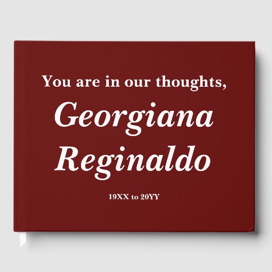 Livre d'or de Sympathie de base et de deuil (Recto)