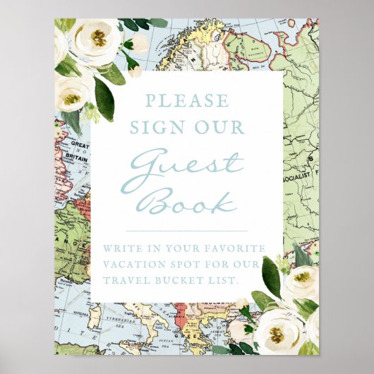 Livre d'or de voyage à thème de carte florale (Devant)