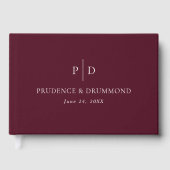 Livre D'or Deep Burgundy Elegant Classic Wedding (Recto)