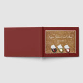 Livre D'or Dégustation de vin avec verres de vin, or étoilé (Complet)