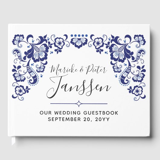 Livre D'or Delfts Blauw | Delft Blue Dutch Mariage Keepsakft (Recto)