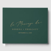 Livre D'or Délicat Monogramme Vert Or Retour Le Mariage De (Recto)