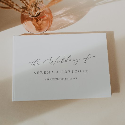 Livre D'or Délicat Silver Calligraphie Monogramme Mariage arr