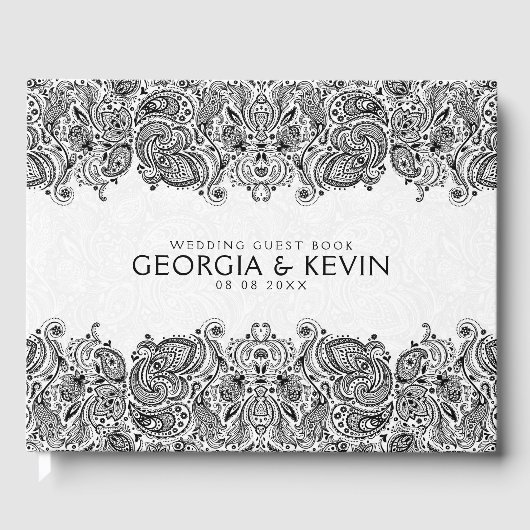 Livre D'or Dentelle de marguerite blanche et noire (Recto)