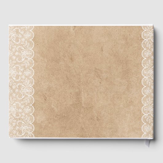 Livre D'or Dentelle en bois rustique sur mesure (Verso)