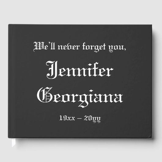 Livre d'or des condoléances traditionnelles et fun (Recto)