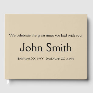 Livre d'or des funérailles beiges ordinaires et ba