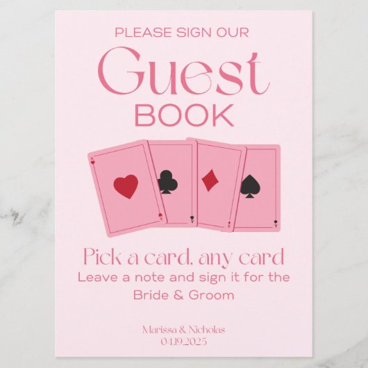 Livre d'or des invités avec cartes à jouer (Devant)