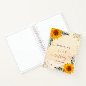 Livre d'or des tournesols d'anniversaire eucalyptu (Intérieur)