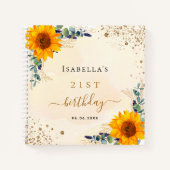 Livre d'or des tournesols d'anniversaire eucalyptu (Devant)
