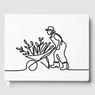 Livre D'or dessin d'un agriculteur ou d'un jardinier