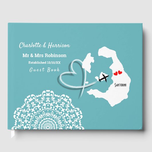 Livre D'or Destination Santorin Grèce Mariage (Recto)