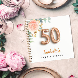 Livre d'or d'eucalyptus rose 50e anniversaire
