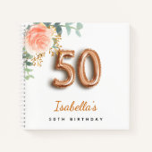 Livre d'or d'eucalyptus rose 50e anniversaire (Devant)