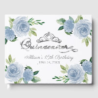 Diadème Argenté Fleur Quinceanera Bleu Clair