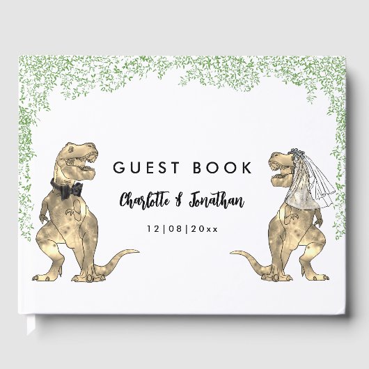 Livre D'or Dinosaur Thème Mariage personnalisé (Recto)
