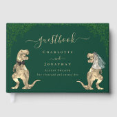 Livre D'or Dinosaur thème Mariage vert personnalisé (Recto)