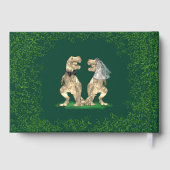 Livre D'or Dinosaur thème Mariage vert personnalisé (Verso)