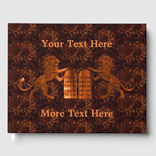 Livre D'or Dix commandements et lions (Recto)