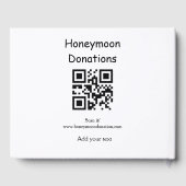 Livre D'or Dons de lune de miel minimum simple mariage q r ca (Verso)