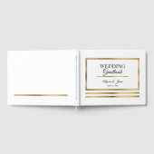 Livre D'or Doré | Blanc Moderne Simple Mariage élégant (Complet)