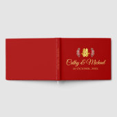 Livre D'or Double bonheur rouge mariage chinois floral (Complet)