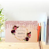 Livre D'or Douce 16 ans rose or parties scintillant géométriq