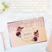 Livre D'or Douce 16 ans rose or parties scintillant géométriq