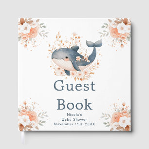 Livre D'or Douce Baleine Florale pour Baby Shower
