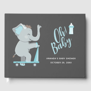 Livre D'or Douce Fête de Naissance d'un Garçon Éléphant Migno