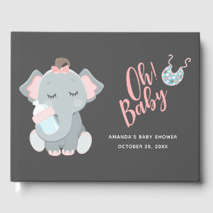Livre D'or Douce Fille Éléphant Baby Shower
