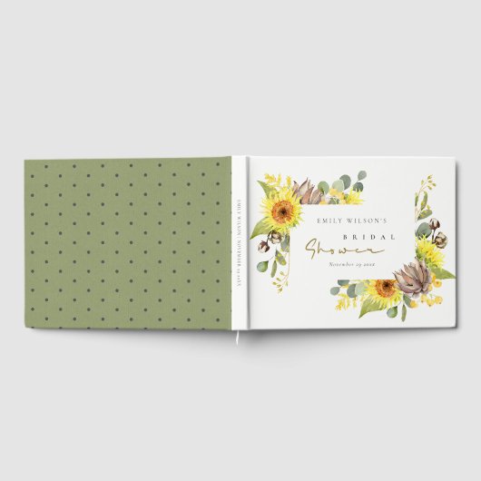 LIVRE D'OR DOUCE RONCE DE TOURNESOL EUCALYPTUS FLORAL MARIAGE (Complet)