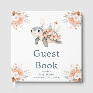 Livre D'or Douce Tortue Florale Baby Shower