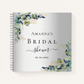 Livre d'or douche nuptiale eucalyptus argent (Devant)