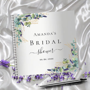 Livre d'or douche nuptiale eucalyptus argent