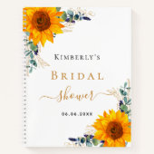 Livre d'or douche nuptiale tournesol eucalyptus (Devant)