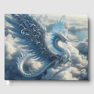 Livre D'or Dragon étonnant entouré de zones de texte nuageuse