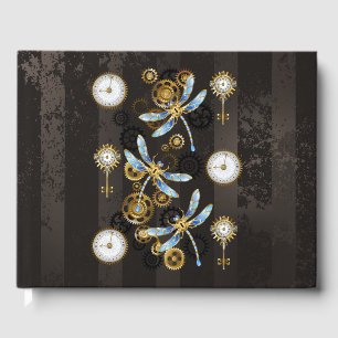 Livre D'or Dragonflies de Steampunk sur arrière - plan rayé b