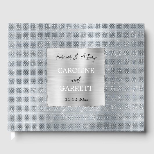 Livre D'or Dreamy Glitzy Silver Glam Sparkle Mariage (Recto)