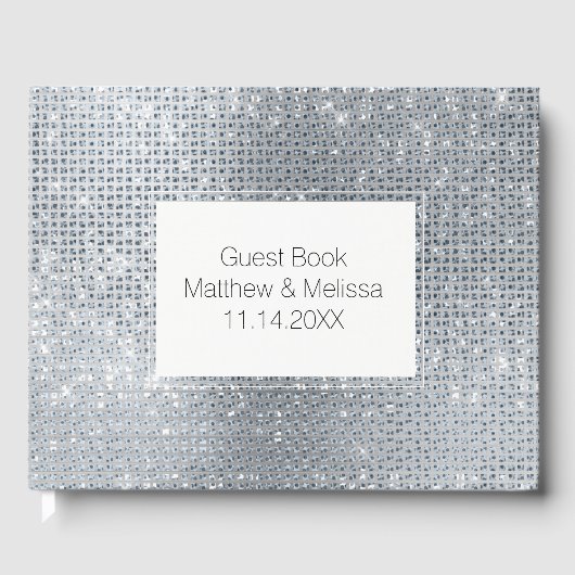 Livre D'or Dreamy Glitzy Silver Sparkle Mariage (Recto)