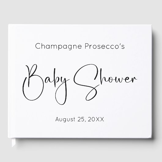 Livre d'or du Baby shower de script moderne (Recto)