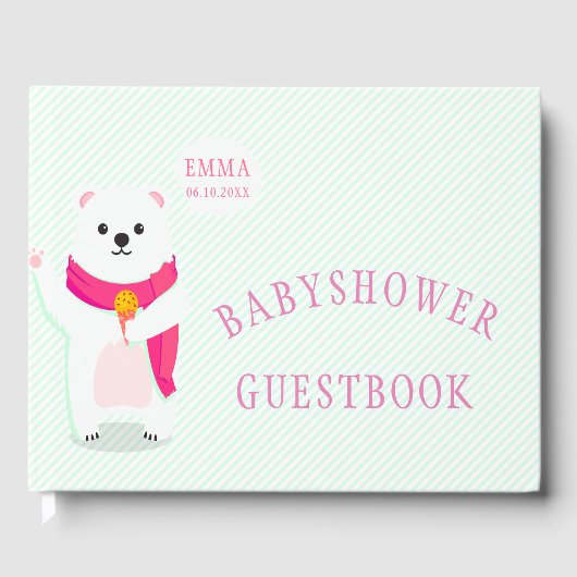 Livre d'or du Baby shower d'ours polaire (Recto)