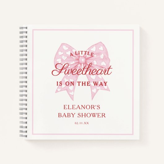 Livre d'or du Baby shower Pink Bow (Devant)