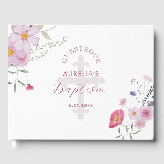 Livre d'or du baptême fleur sauvage (Recto)
