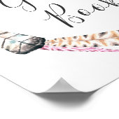 Livre d'or du mariage Boho. Courbe de plume d'aqua (Coin)