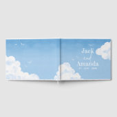 Livre d'or du Mariage d'aquarelle bleu clair (Complet)