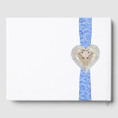 Livre d'or du Mariage de ruban Unicorn Blue Lace (Verso)