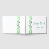 Livre d'or du Mariage de ruban vert Silver Infinit (Complet)