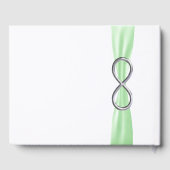 Livre d'or du Mariage de ruban vert Silver Infinit (Verso)