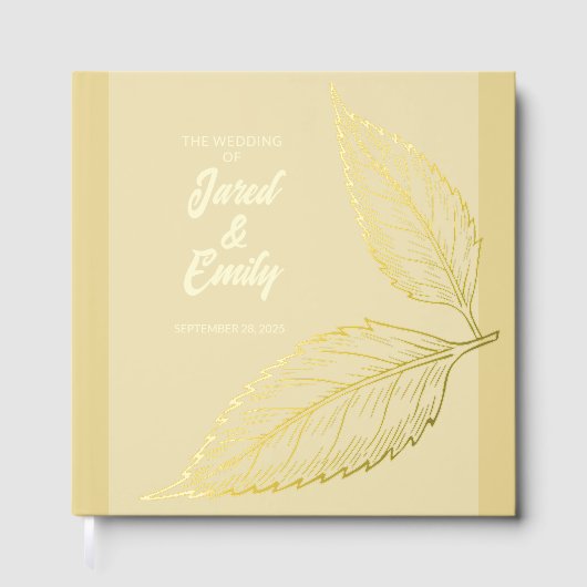 Livre d'or du Mariage Feuille Foil Guest Book (Recto)